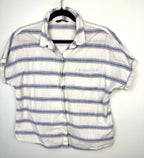 front of 100% Cotton Marks & Spencer Striped Top | Size M  on hanger