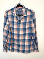 front of 100% Cotton Tommy Hilfiger Plaid Shirt | Size M on hanger