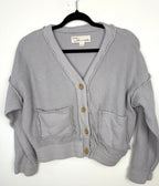 front of 100% Cotton Vintage Havana Cropped Cardigan | Size S at Blue Sparrow Shop  on hanger