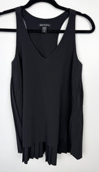 front of Athleta Black Pleated Flowy Tank Top at Blue Sparrow Shop  on hanger
