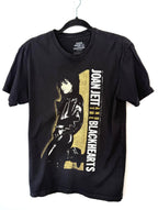 front of Joan Jett and the Blackhearts 100% Cotton Band Tee — Official Merch | Size M at Blue Sparrow Shop on hanger