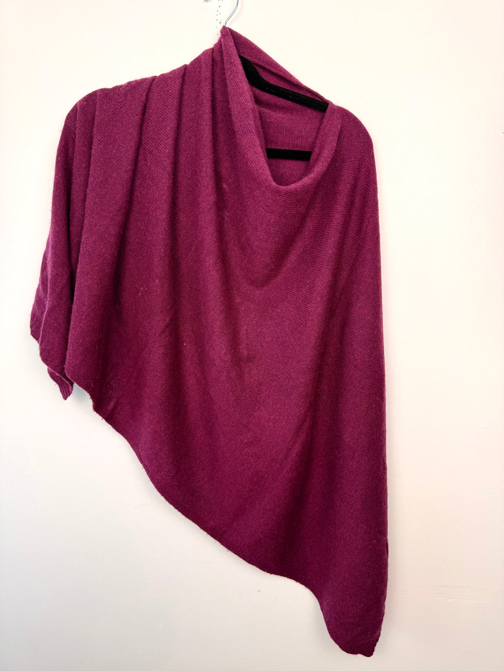 front of La Fiorentina 100% Cashmere Poncho | One Size on hanger