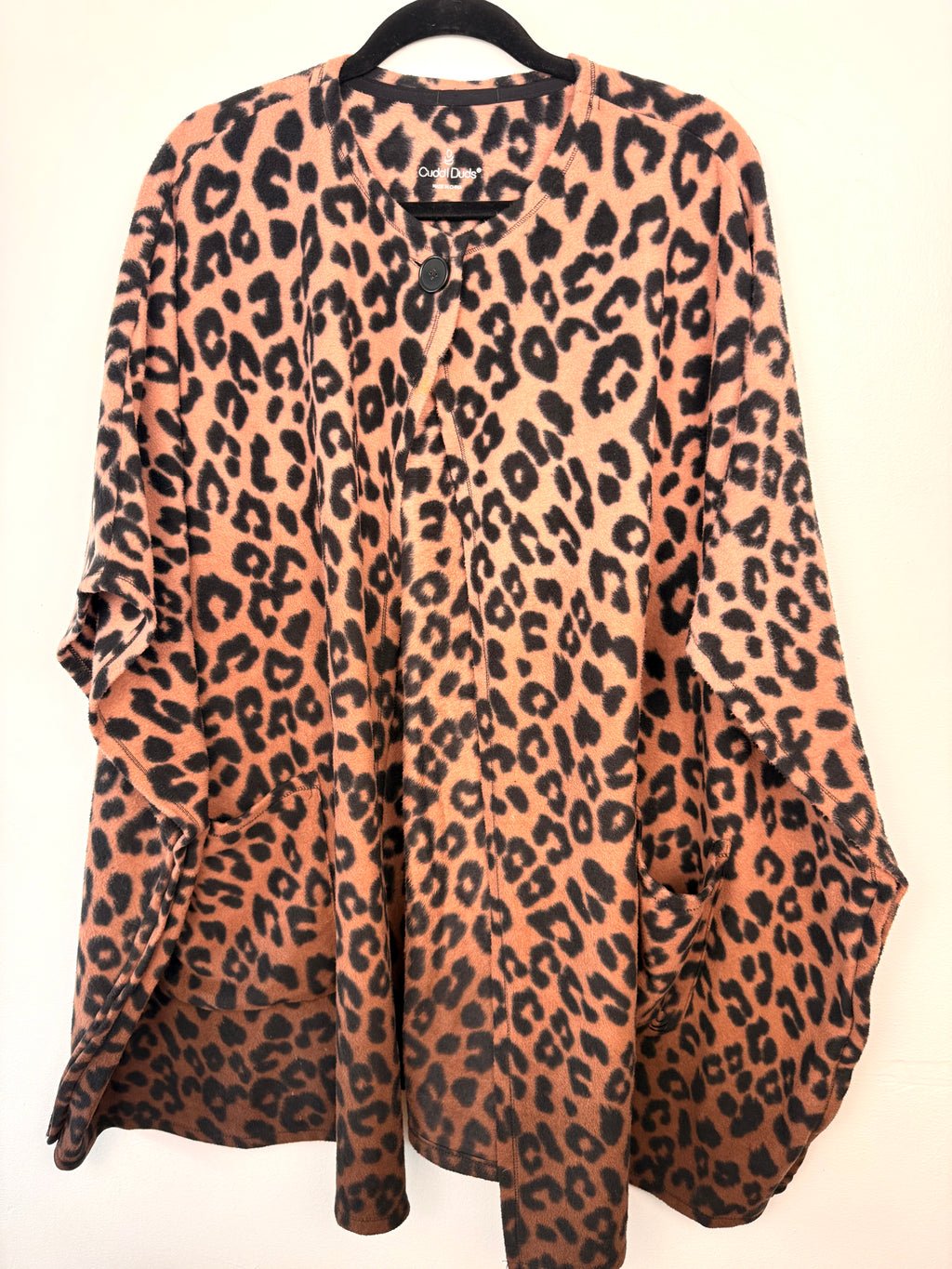 front of Oversized Fleece Poncho | One Size on hanger 