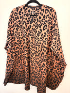 front of Oversized Fleece Poncho | One Size on hanger 