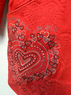 front pocket design on Desigual red jacket