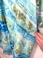 front pocket detail on 100% Stone-Washed Pure Linen Hand-Dyed Duster | Local Lanark County Artisan | Size XL  at Blue Sparrow Shop