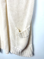 front pocket detail on Eddie Bauer Linen Cotton Knit Cardigan Vest 