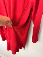 front pocket detail on Terra & Sky Relaxed Fit Recycled Cardigan | Size 1X