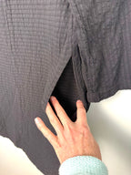 front pocket on 100% Cotton Tilley — Made in Canada Black Gauze V-Neck Tunic, Size S/P at Blue Sparrow Shop 