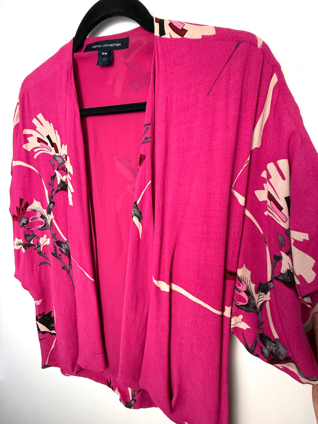 front view of French Connection Floral Kimono | Romantic Boho Layering Piece at Blue Sparrow Shop