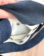 all pockets function on Handmade Upcycled Denim Patchwork Tote Bag 