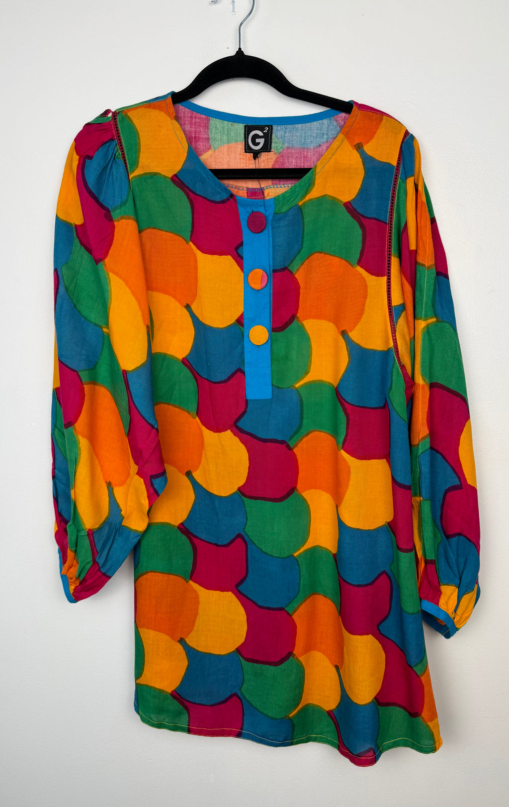 g2 multicolour abstract tunic blouse women's