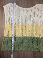 handknit top measuring 22" shoulder to hem 