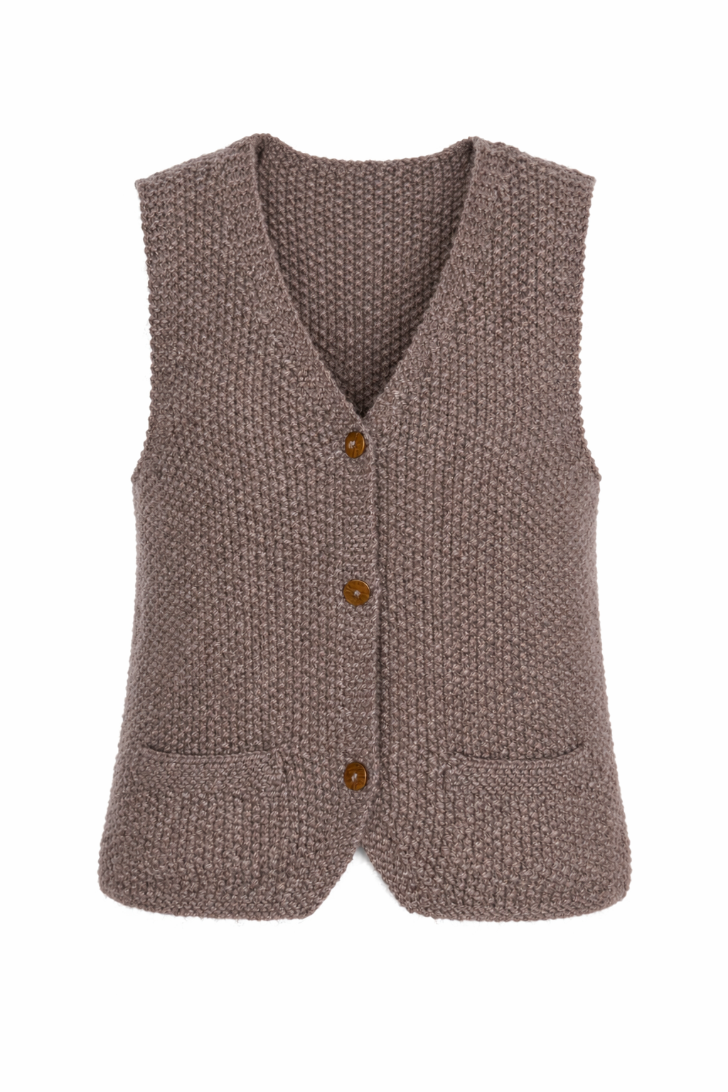 Handmade Chunky knit Button-Front Vest | Size S at Blue Sparrow Shop