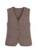 Handmade Chunky knit Button-Front Vest | Size S at Blue Sparrow Shop