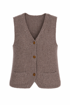 Handmade Chunky knit Button-Front Vest | Size S at Blue Sparrow Shop