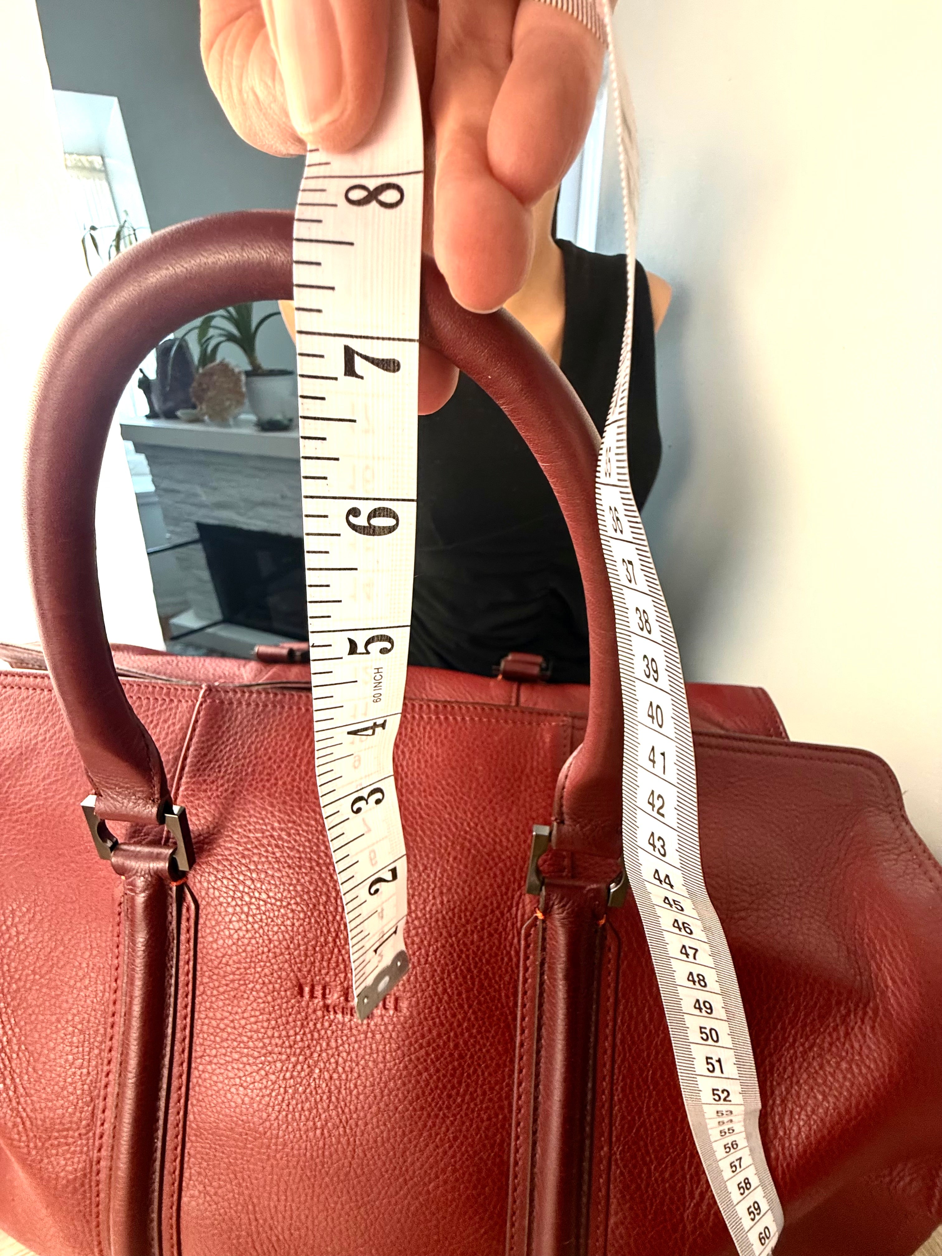 handle length Ted Baker London Leather Weekend Travel Duffle Bag