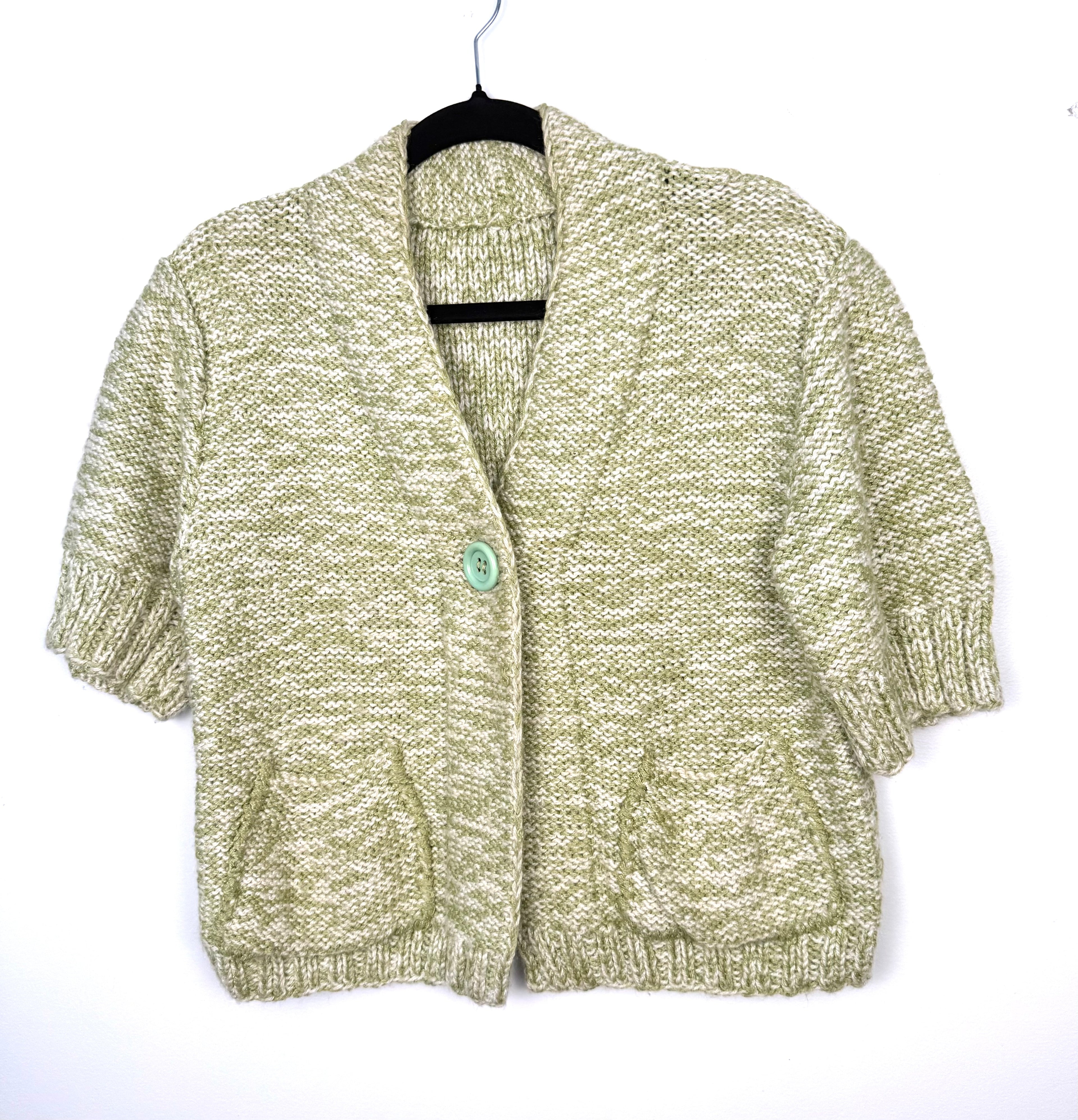 handmade sage green knit cardigan women hand knit cottagecore sweater