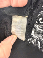 hang tag inside. Karl Lagerfeld Paris black knit cardigan tag detail - compare at 399