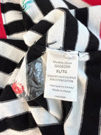 hang tag inside Le Grenier NWT nautical striped cardigan with sequinned flowers  XL made in China 