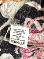hang tag inside NWT floral Lord & Taylor cardigan with care instructions