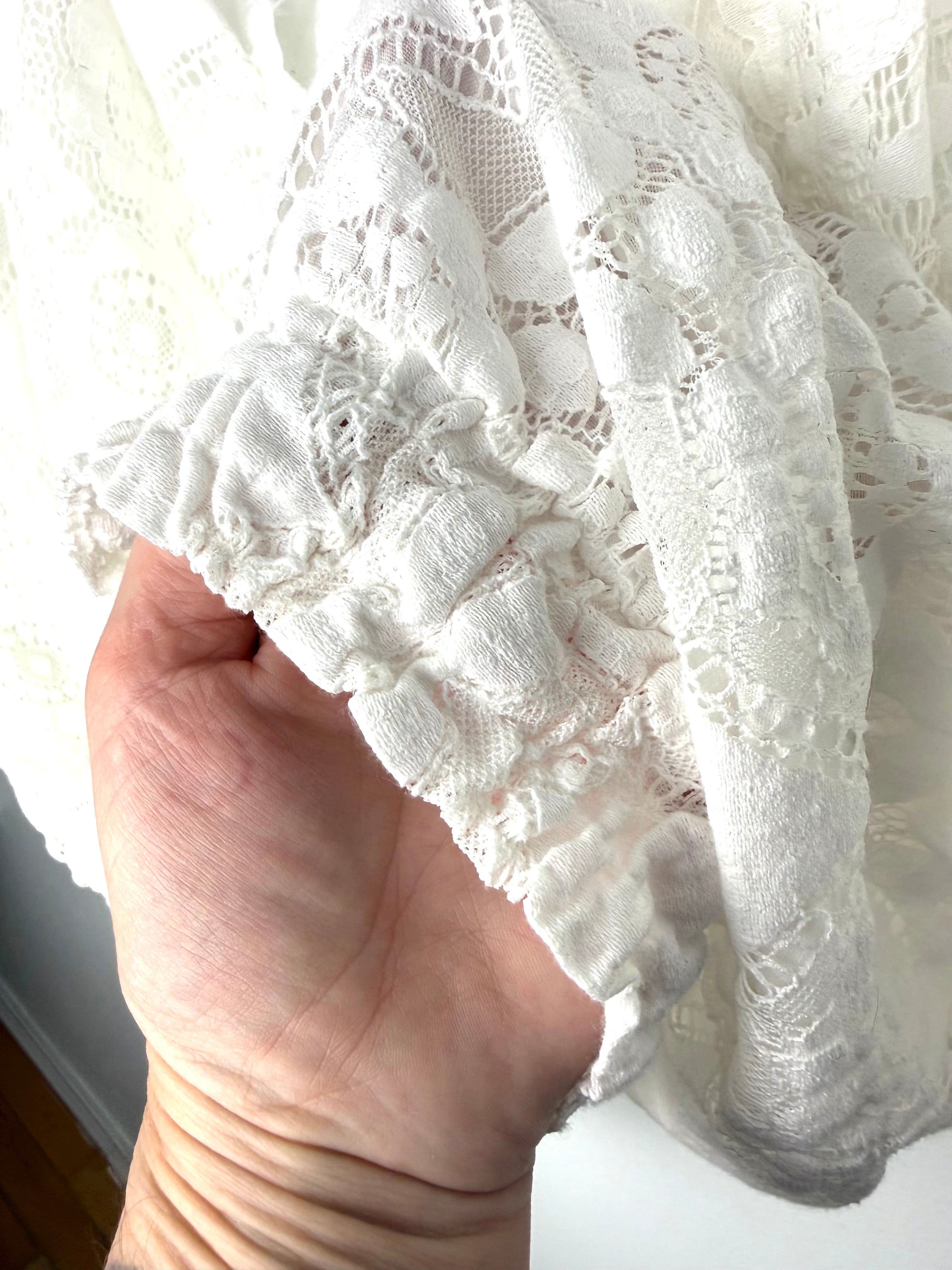 hem detail on Astrid Italian Lace Boho Cottagecore Blouse