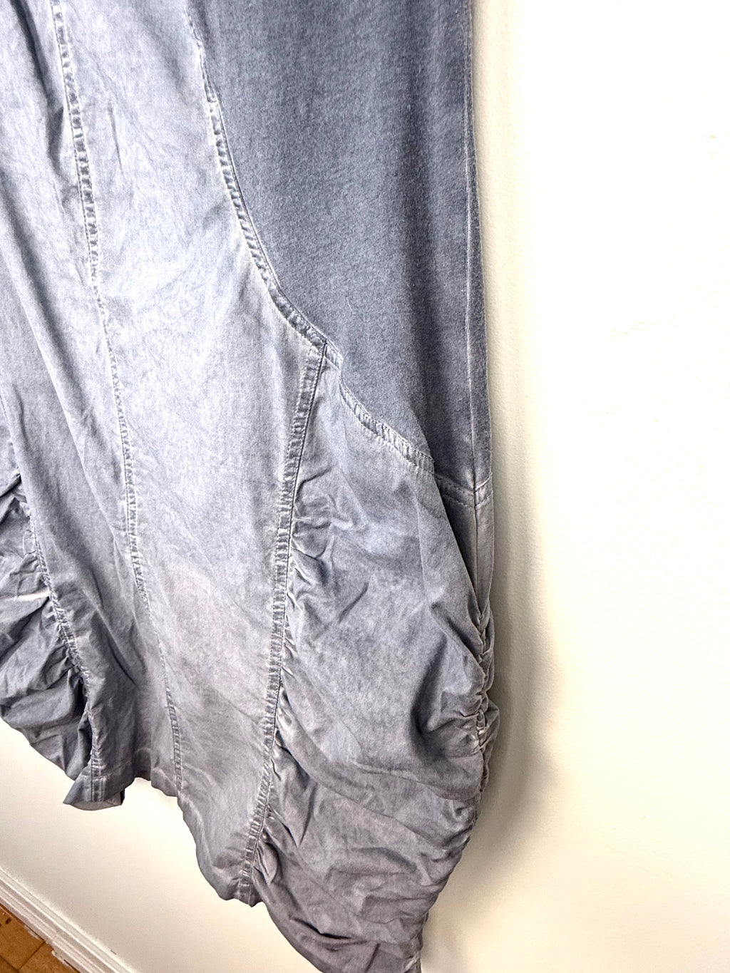 hem of Resale Ruched Pocket Cold Shoulder Tunic Dress  at Blue Sparrow Shop