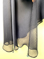 hem of Ursula of Switzerland Vintage Navy Asymmetric Dress at Blue Sparrow Shop