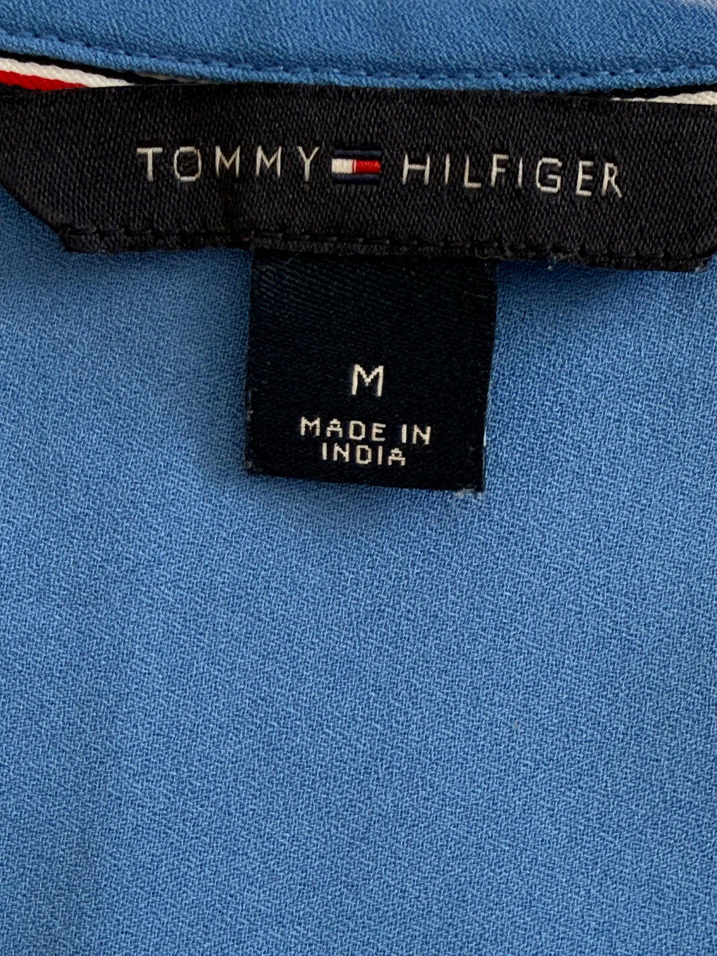 hilfiger inside tags on Faux Wrap Tommy Hilfiger Sleeveless Blouse | Size M at Blue Sparrow Shop 