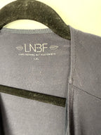 inside collar on Bamboo LNBF Navy Open Front Cardigan Jacket | Size L note - it's not faded - that's the camera 
