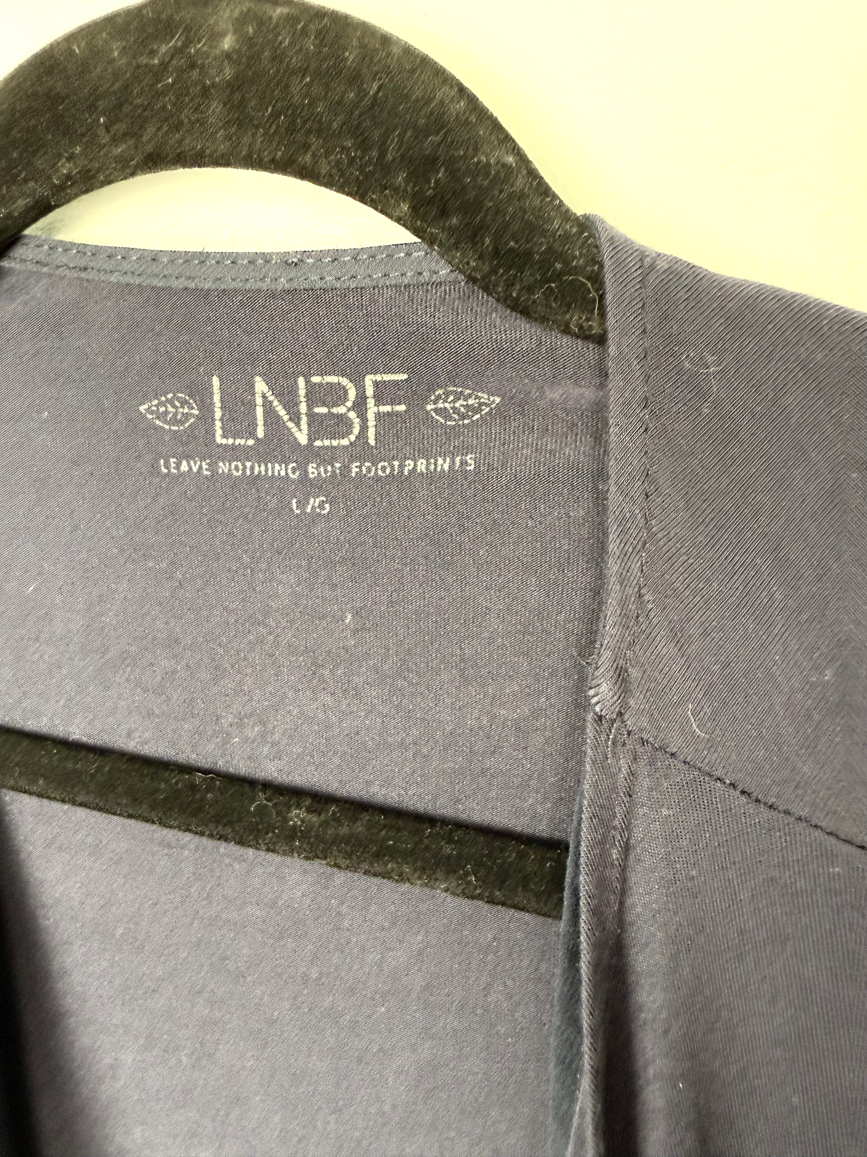 inside collar on Bamboo LNBF Navy Open Front Cardigan Jacket | Size L note - it's not faded - that's the camera 