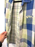 showing inside different plaid pattern on 100% Cotton Lucky Brand Plaid Shirt | Size Mens M