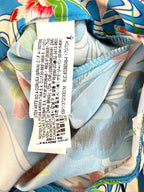 inside hang tag Zara blue tropical bird floral wide leg pants
