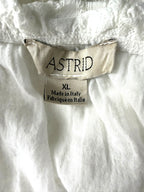 inside label Astrid Italian Lace Boho Cottagecore Blouse