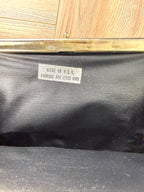 inside label Made in USA Vintage Brown Leather Frame Purse  