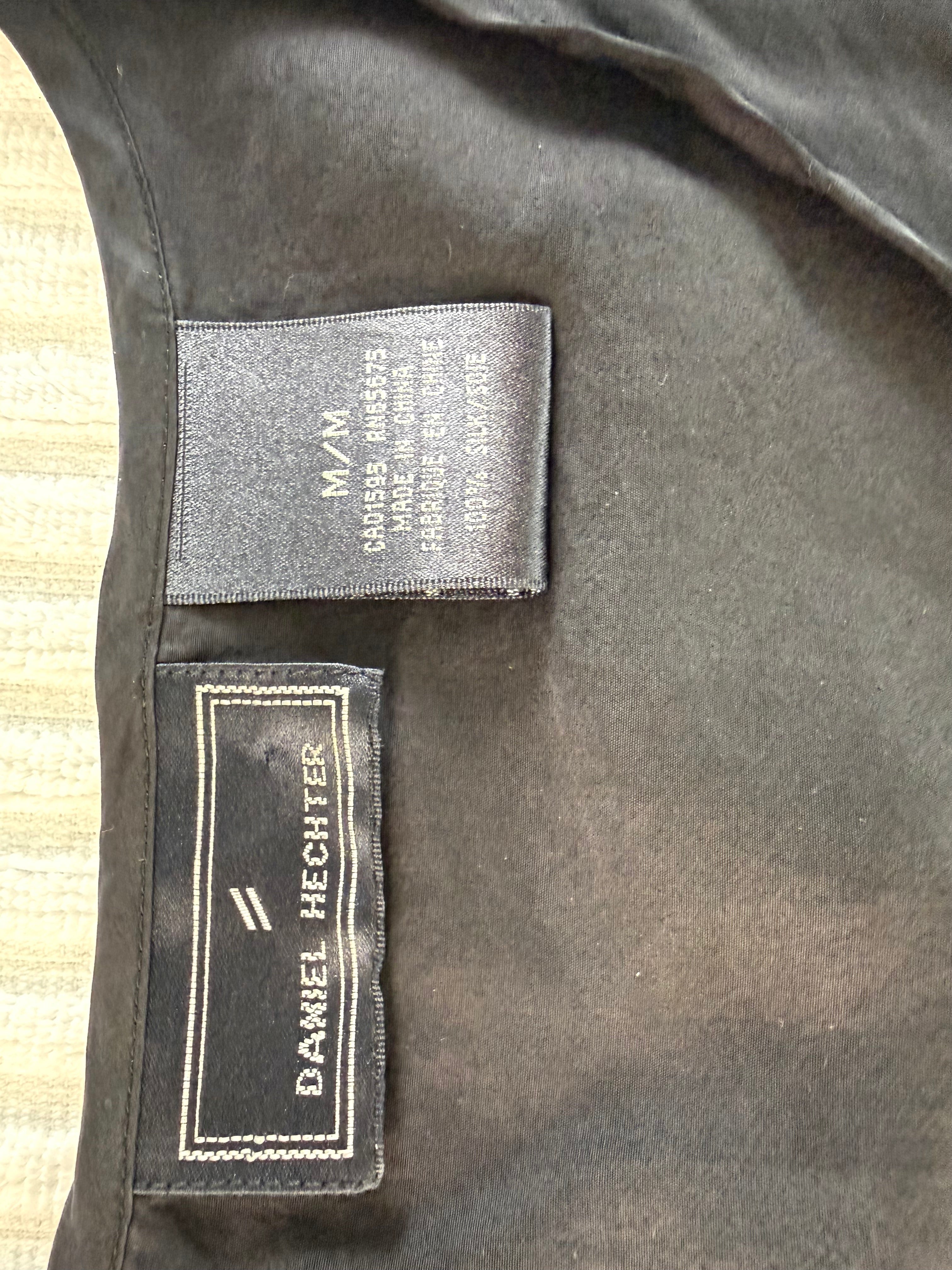 inside label on Daniel Hechter 100% Silk Black Tank Top | French Designer Silk Scoop Neck Tank Size M at Blue Sparrow Shop