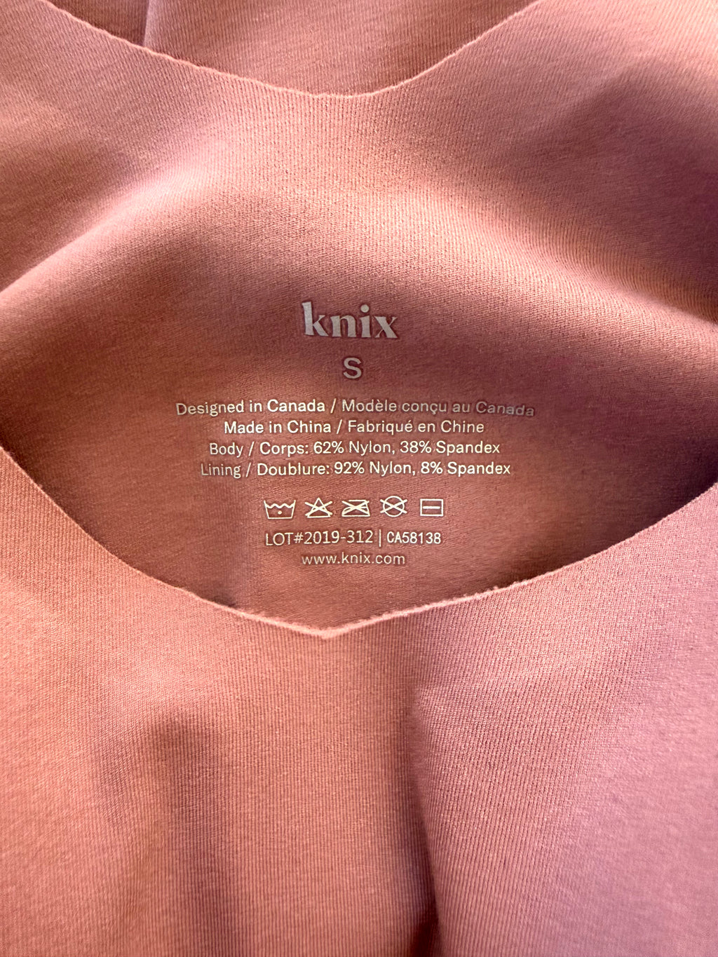 inside label on Knix Cami Shaper with Built-In Bra | Size S at Blue Sparrow Shop