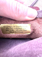 inside label on Made in Canada Leatherworks Crossbody Bag 
