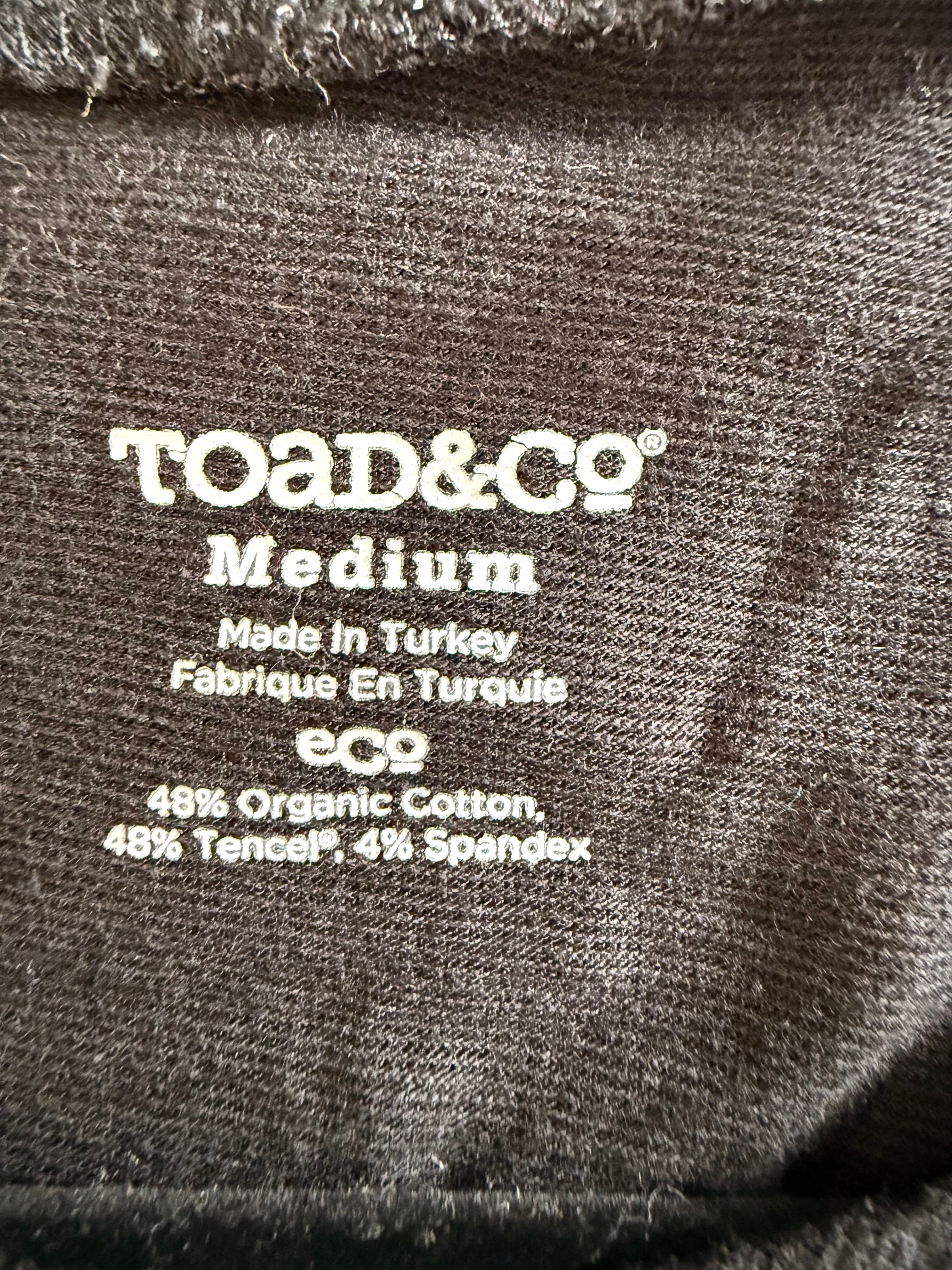 inside label on Organic Cotton Toad & Co Tunic Dress | Size M