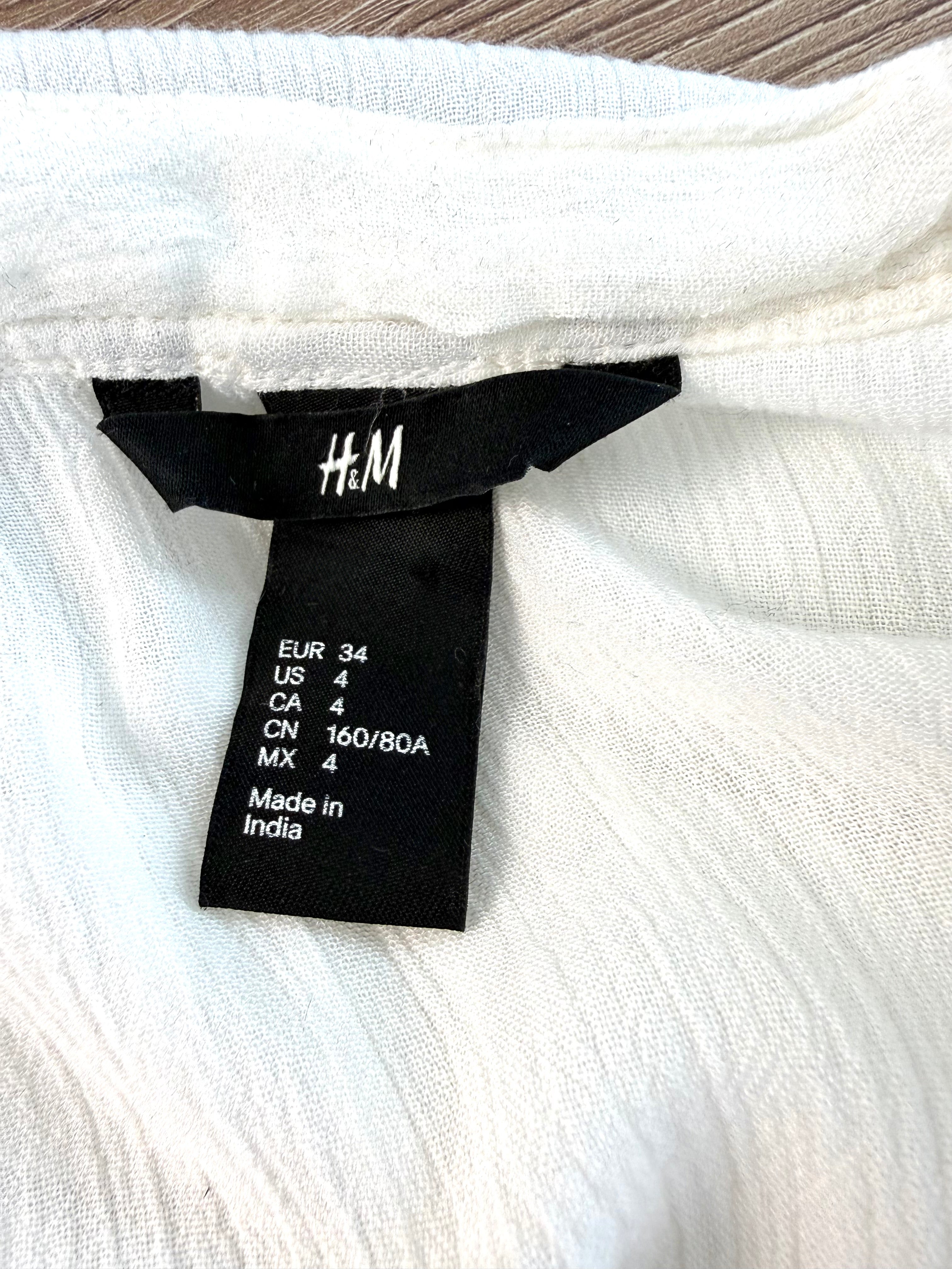 inside label on Oversized H & M boho peasant blouse 