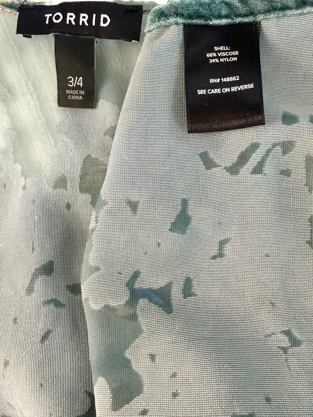 inside labels Torrid Sheer Floral Burnout Kimono Duster | Plus Size at Blue Sparrow Shop