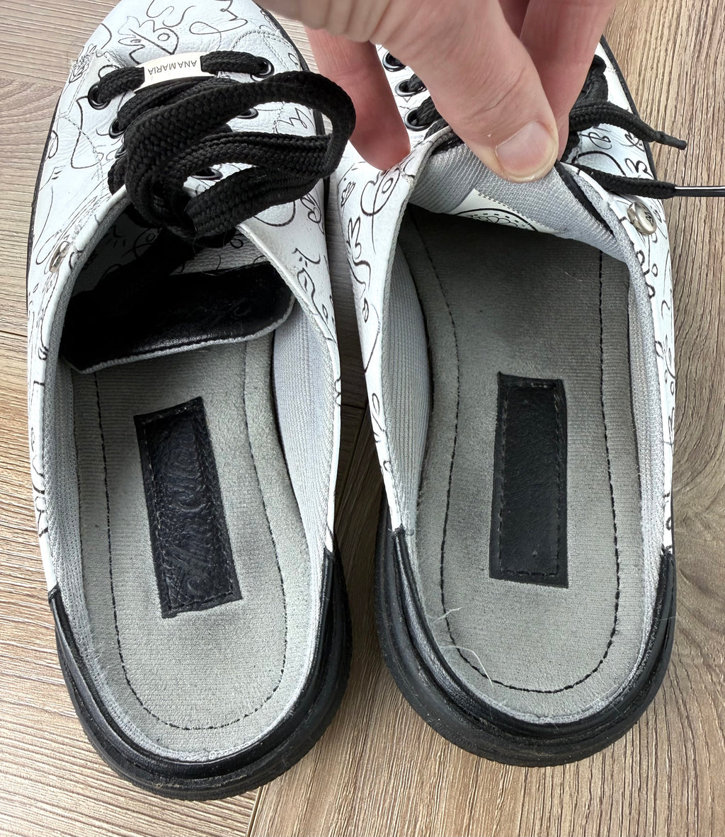 inside of Ana Maria Leather Lace-Up Mule Sneakers | Clogs