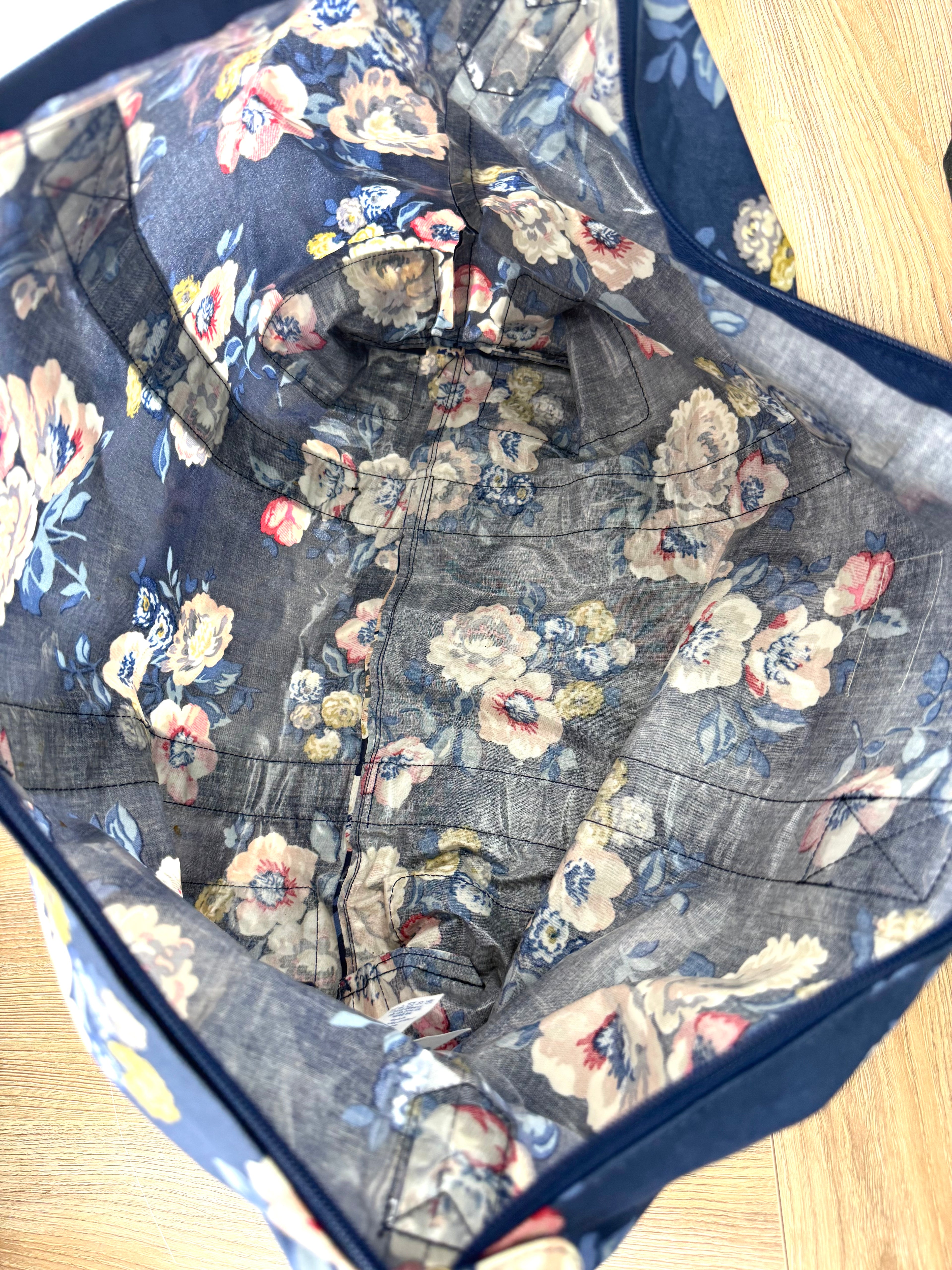 inside of Cath Kidston Floral Weekender Bag 