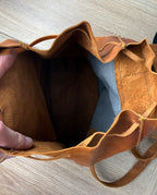 inside of Handcrafted Artisan Boho Leather Rucksack 
