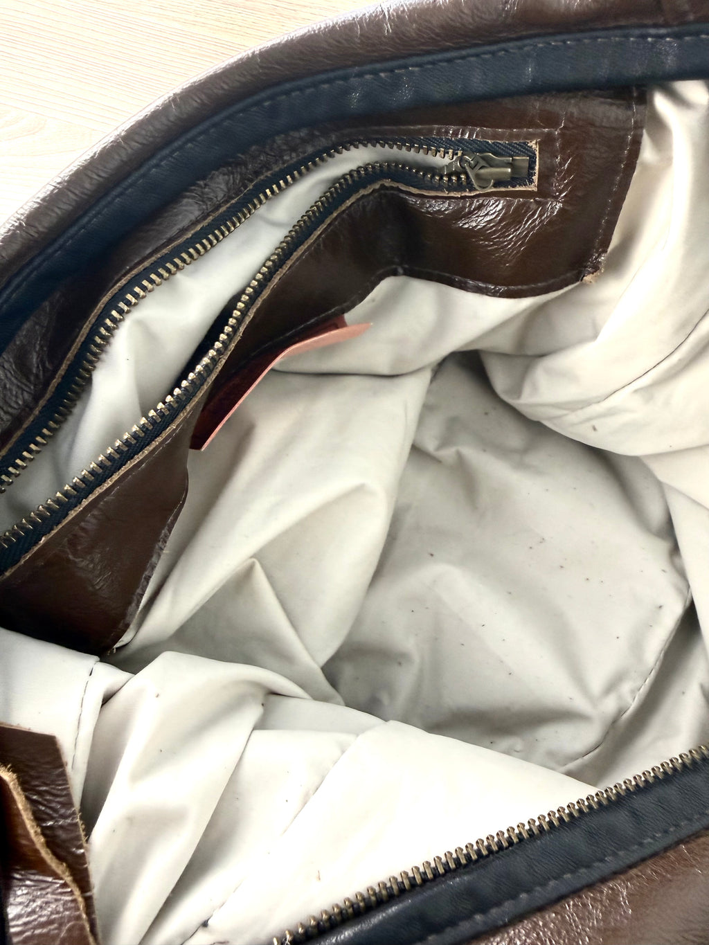 inside of Karen Gunn Handmade Leather Crossbody Bag-The Ella and Louella 2