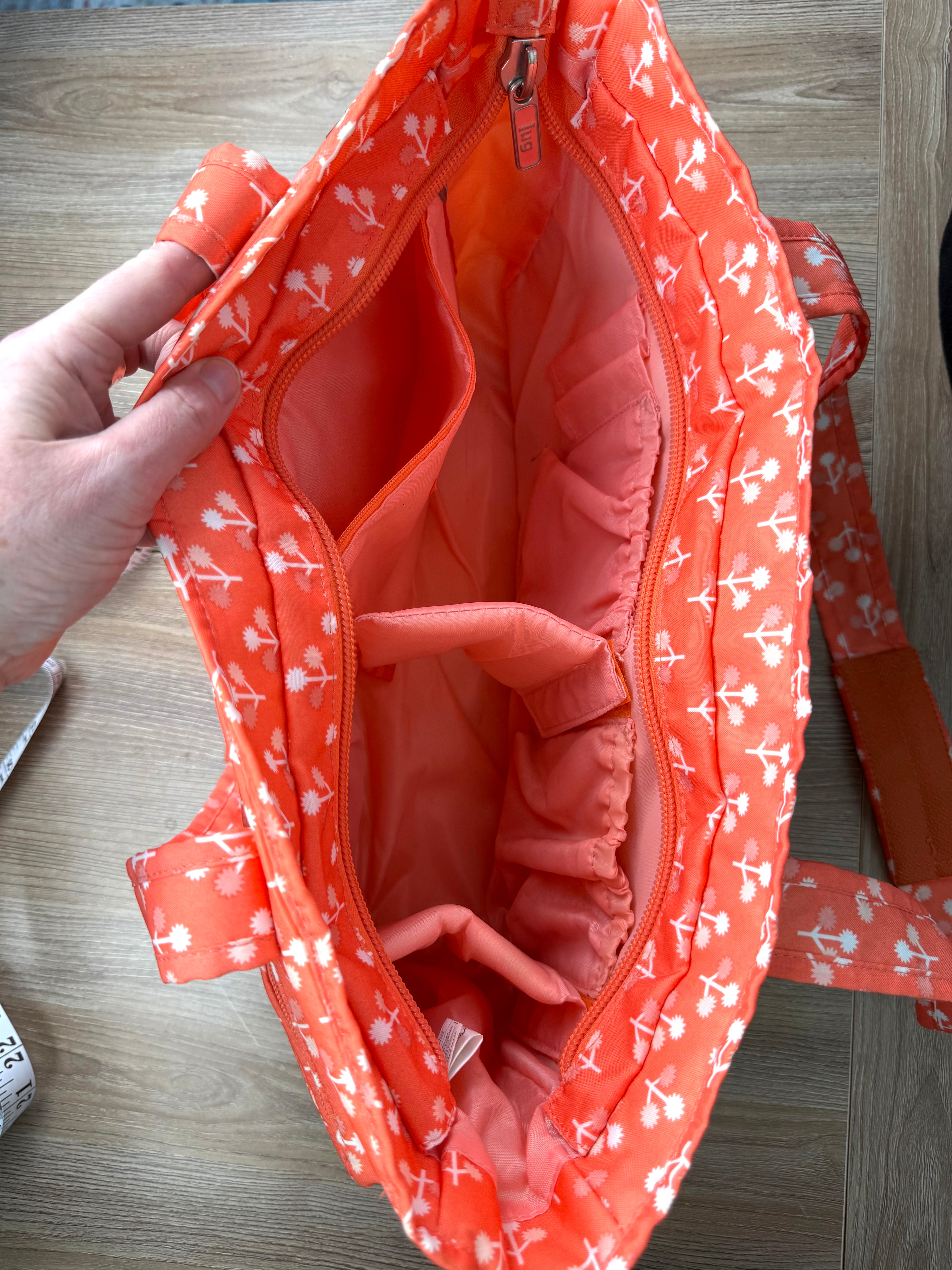 inside of LUG Multi-Pocket Travel Tote | Carry-All | Lug Travel bag at Blue Sparrow Shop resale Canada 