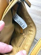 inside of Vegan Leather Accessorize Mustard Yellow Crossbody Bag 