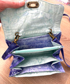 inside organization Artisan Quilted Batik Crossbody Wallet Bag at Blue Sparrow Shop