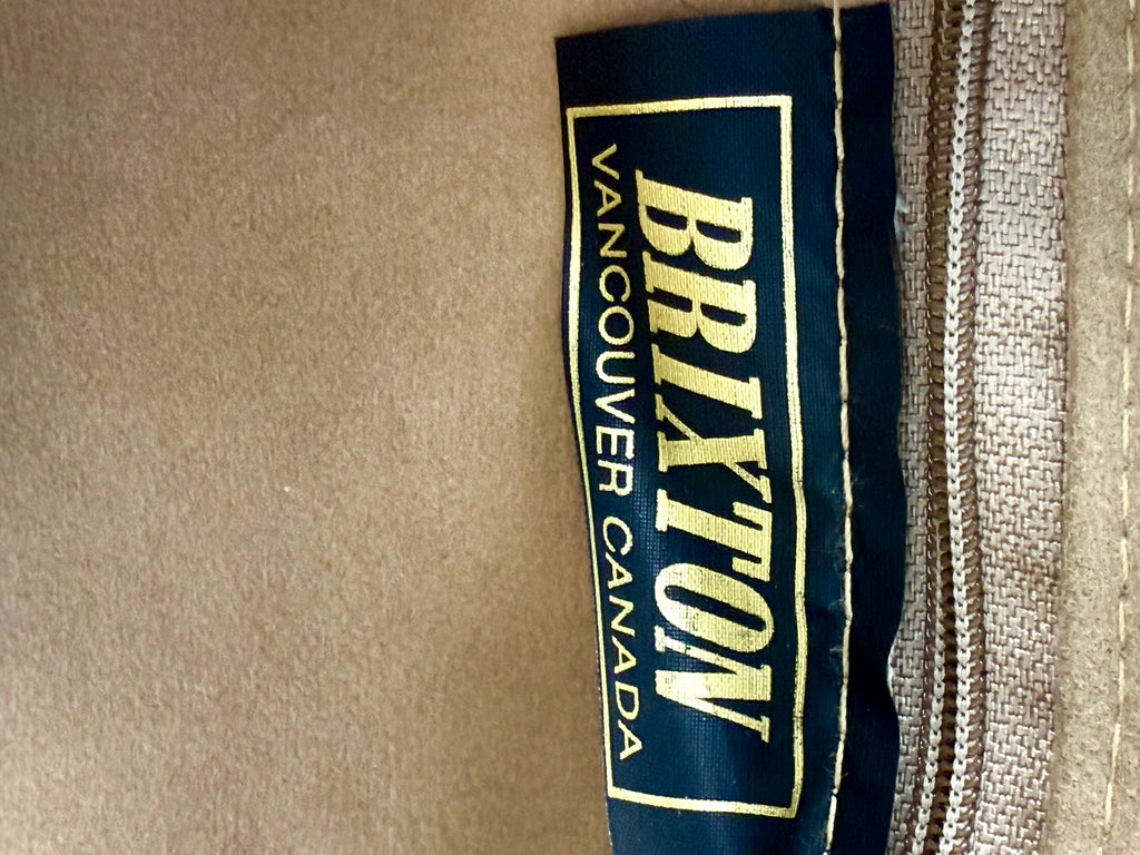 inside tag Brixton leather bag made in Canada 