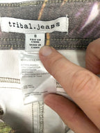 inside tag California graphic denim Tribal brand skinny jeans 
